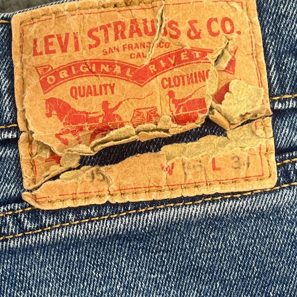 Levi Strauss & Co Mens 36x34 505 Straight Leg Blue Wash Denim Jeans‎